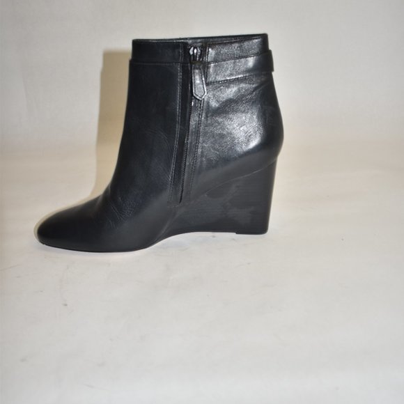 Tory Burch Sophia Wedge Heel Bootie Black Size 11 - Picture 4 of 10